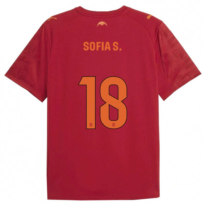 Danxen Hombre Camiseta Sofia Silva #18 Rojo Naranja 2ª Equipación 2025/26 La Camisa