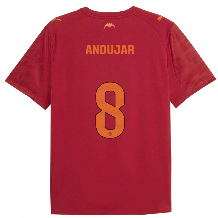Danxen Hombre Camiseta Candela Andujar #8 Rojo Naranja 2ª Equipación 2025/26 La Camisa