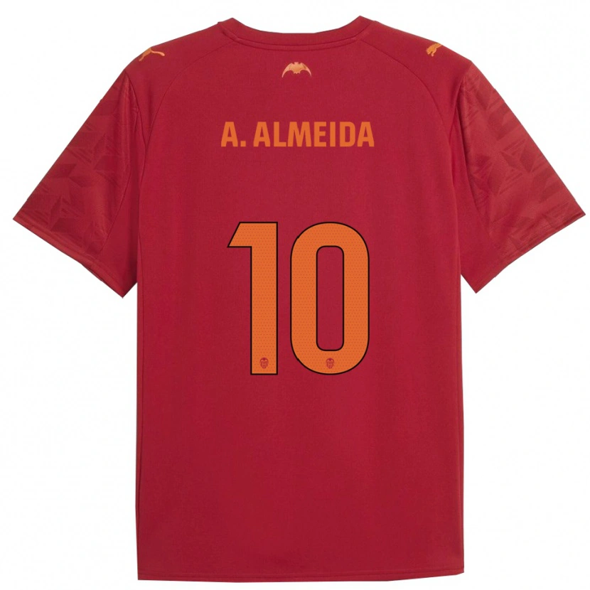 Danxen Hombre Camiseta André Almeida #10 Rojo Naranja 2ª Equipación 2025/26 La Camisa
