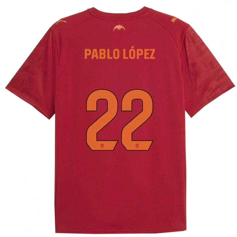 Danxen Hombre Camiseta Pablo López #22 Rojo Naranja 2ª Equipación 2025/26 La Camisa