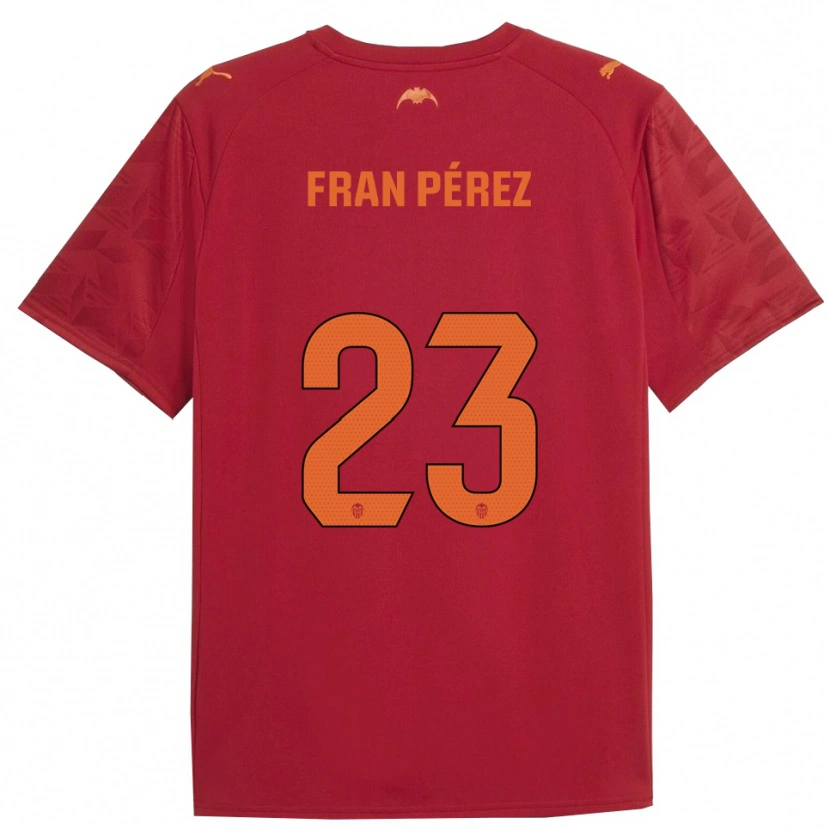 Danxen Hombre Camiseta Fran Pérez #23 Rojo Naranja 2ª Equipación 2025/26 La Camisa