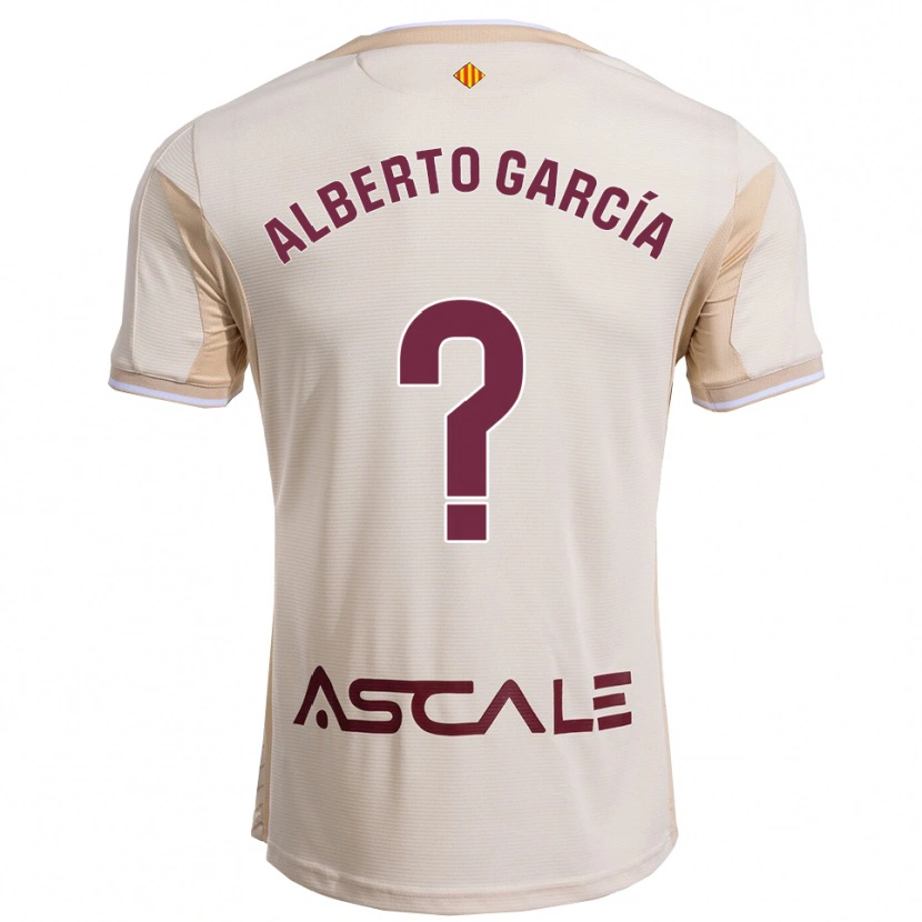Danxen Hombre Camiseta Alberto García #0 Blanquecino Burdeos 2ª Equipación 2025/26 La Camisa