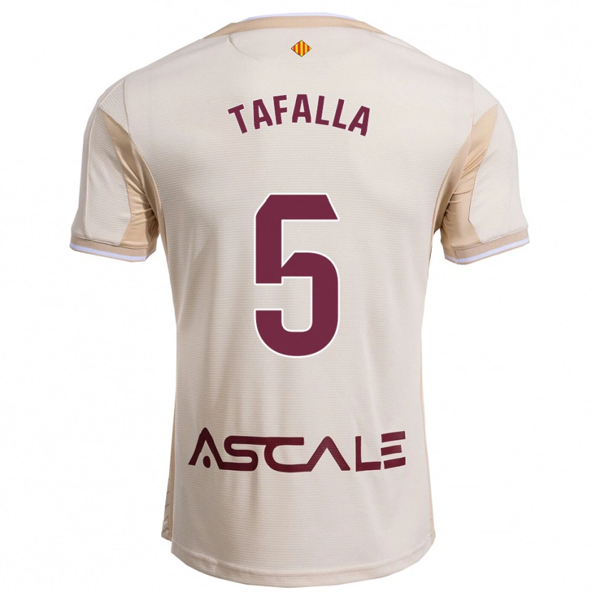 Danxen Hombre Camiseta Fran Tafalla #5 Blanquecino Burdeos 2ª Equipación 2025/26 La Camisa