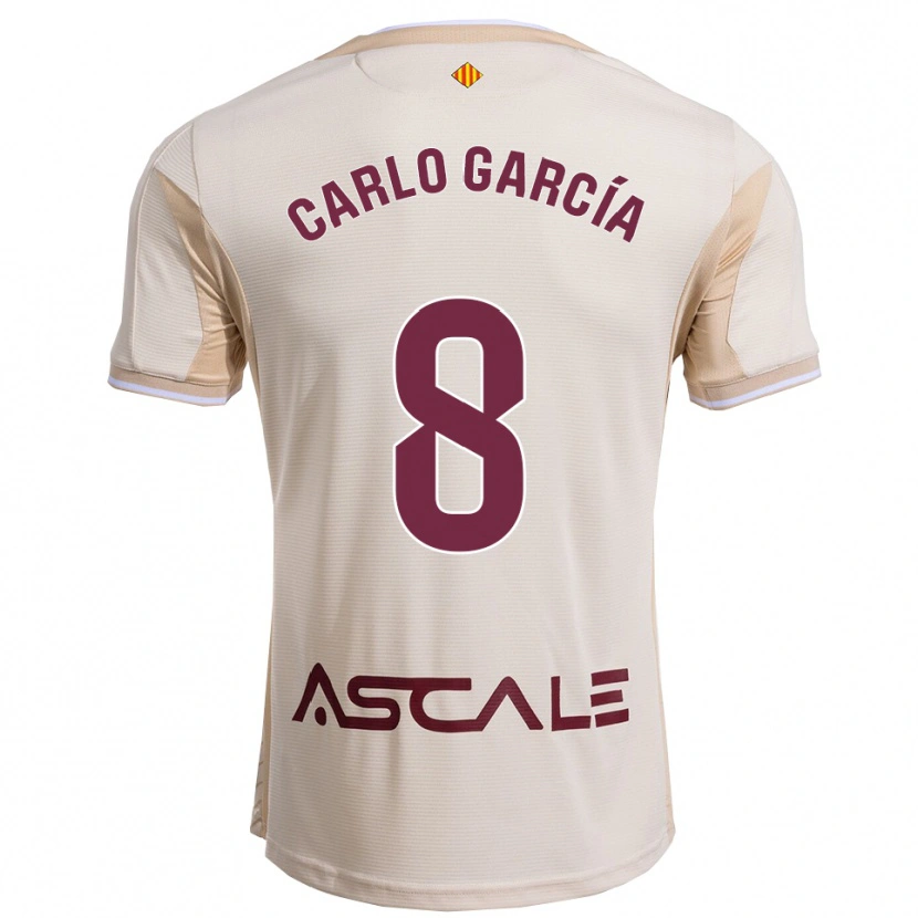 Danxen Hombre Camiseta Carlo García #8 Blanquecino Burdeos 2ª Equipación 2025/26 La Camisa