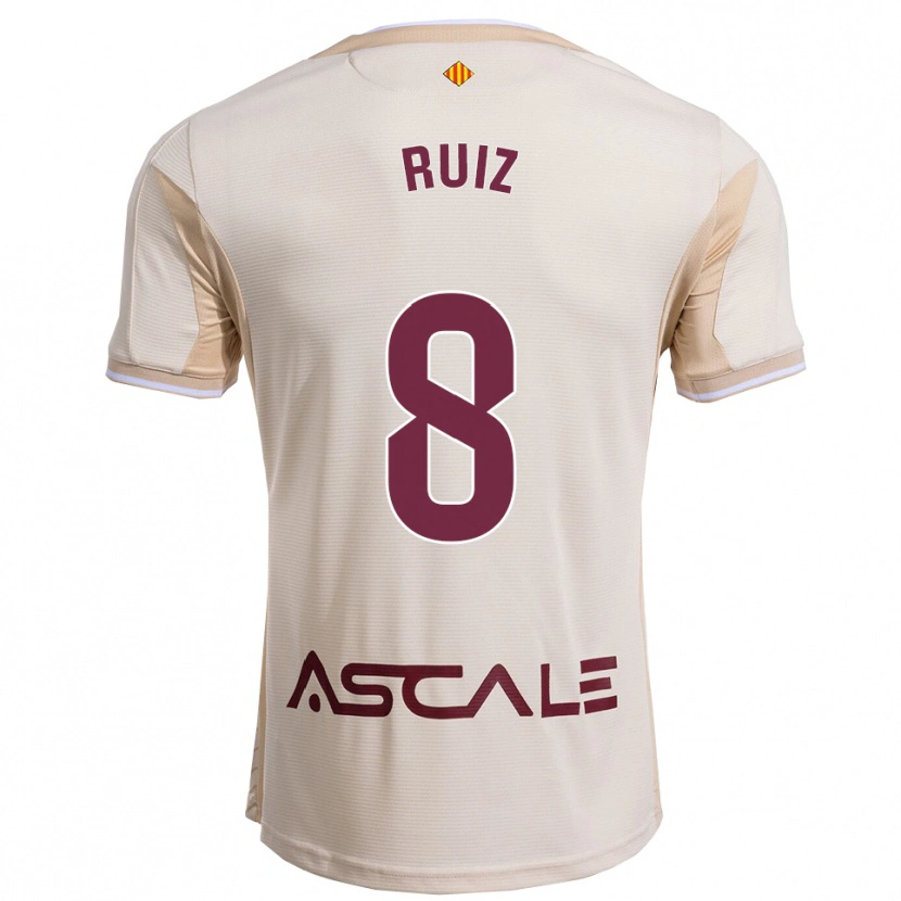 Danxen Hombre Camiseta Adri Ruiz #8 Blanquecino Burdeos 2ª Equipación 2025/26 La Camisa