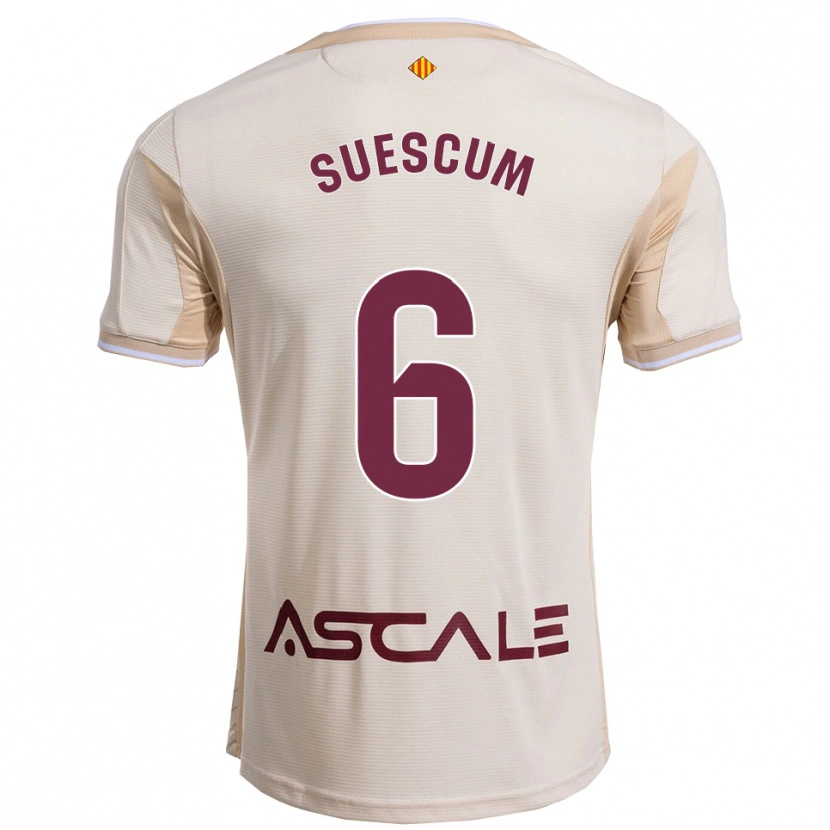 Danxen Hombre Camiseta Hugo Suescum #6 Blanquecino Burdeos 2ª Equipación 2025/26 La Camisa