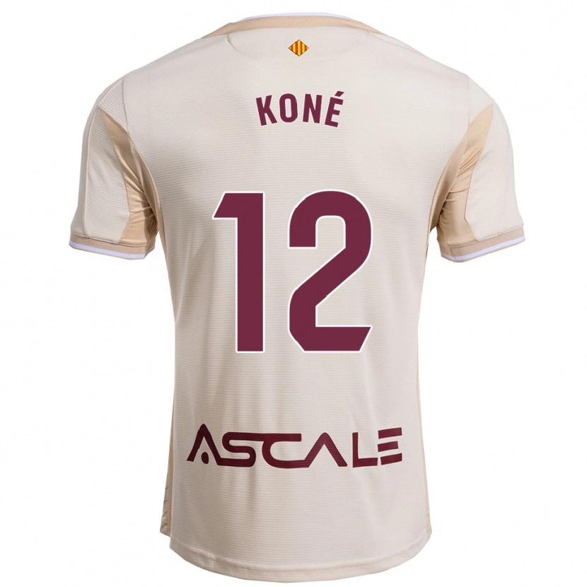 Danxen Hombre Camiseta Ayouba Koné #12 Blanquecino Burdeos 2ª Equipación 2025/26 La Camisa