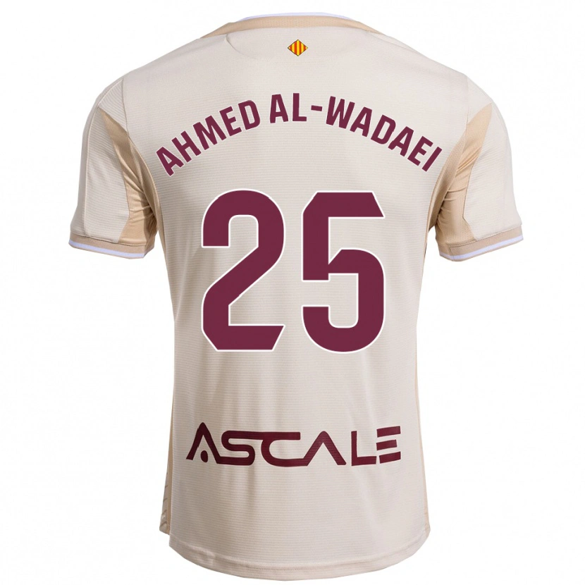 Danxen Hombre Camiseta Sayed Ahmed Al-Wadaei #25 Blanquecino Burdeos 2ª Equipación 2025/26 La Camisa