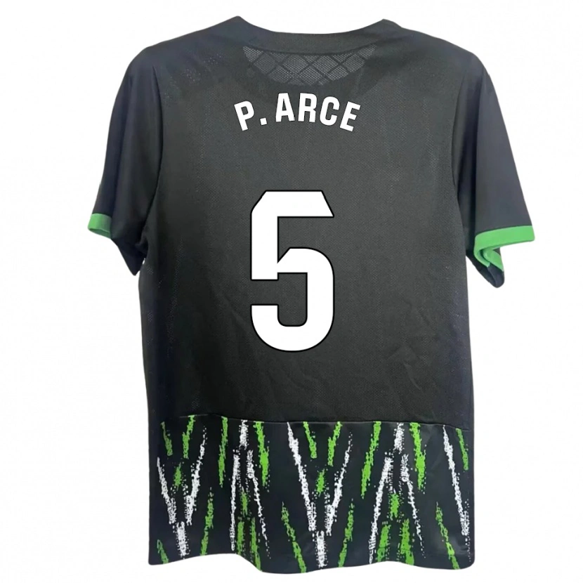 Danxen Hombre Camiseta Paula Arce Moreno #5 Negro Verde 2ª Equipación 2025/26 La Camisa