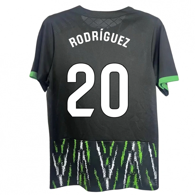 Danxen Hombre Camiseta David Rodríguez #20 Negro Verde 2ª Equipación 2025/26 La Camisa