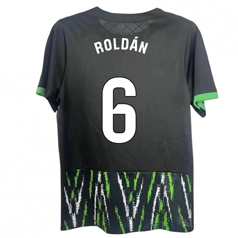 Danxen Hombre Camiseta Luis Roldán #6 Negro Verde 2ª Equipación 2025/26 La Camisa