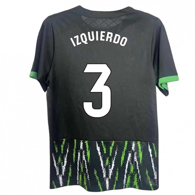 Danxen Hombre Camiseta Jairo Izquierdo #3 Negro Verde 2ª Equipación 2025/26 La Camisa