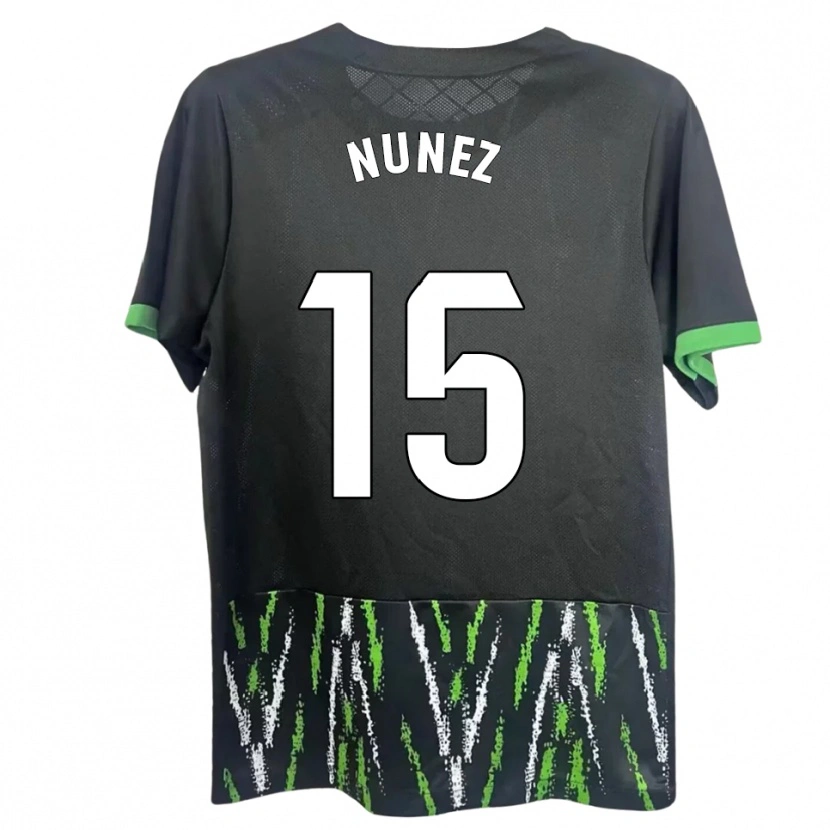 Danxen Hombre Camiseta Álvaro Núñez #15 Negro Verde 2ª Equipación 2025/26 La Camisa