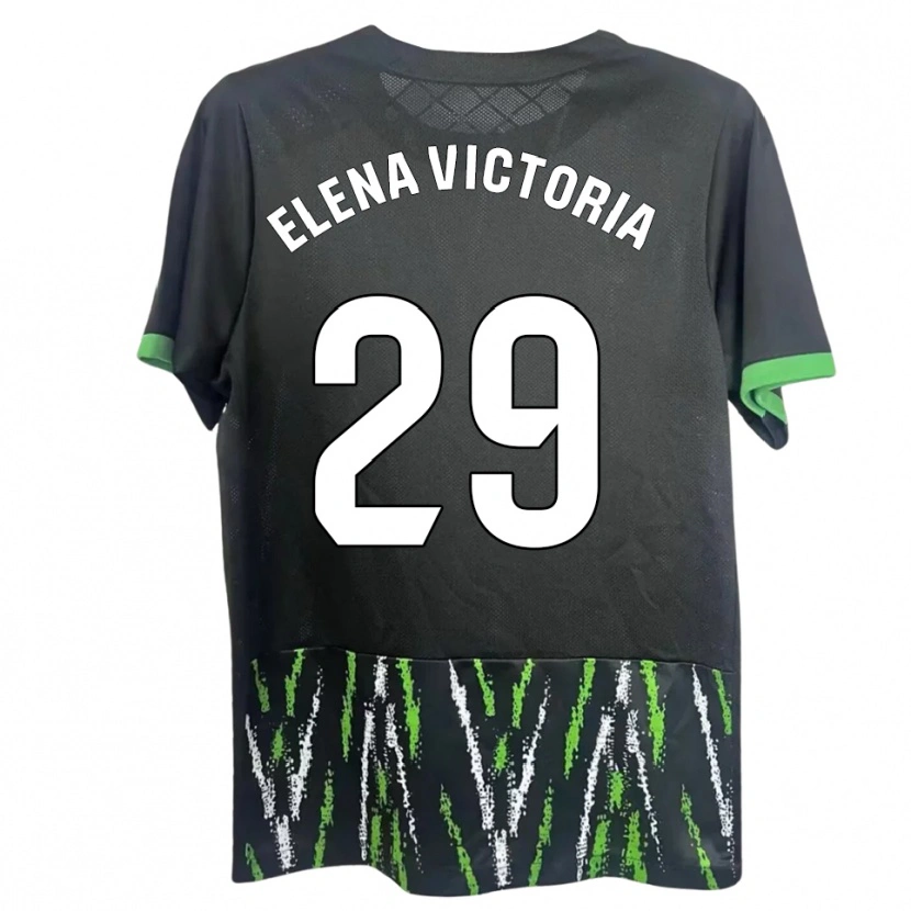 Danxen Hombre Camiseta Elena Victoria Mas Berna #29 Negro Verde 2ª Equipación 2025/26 La Camisa