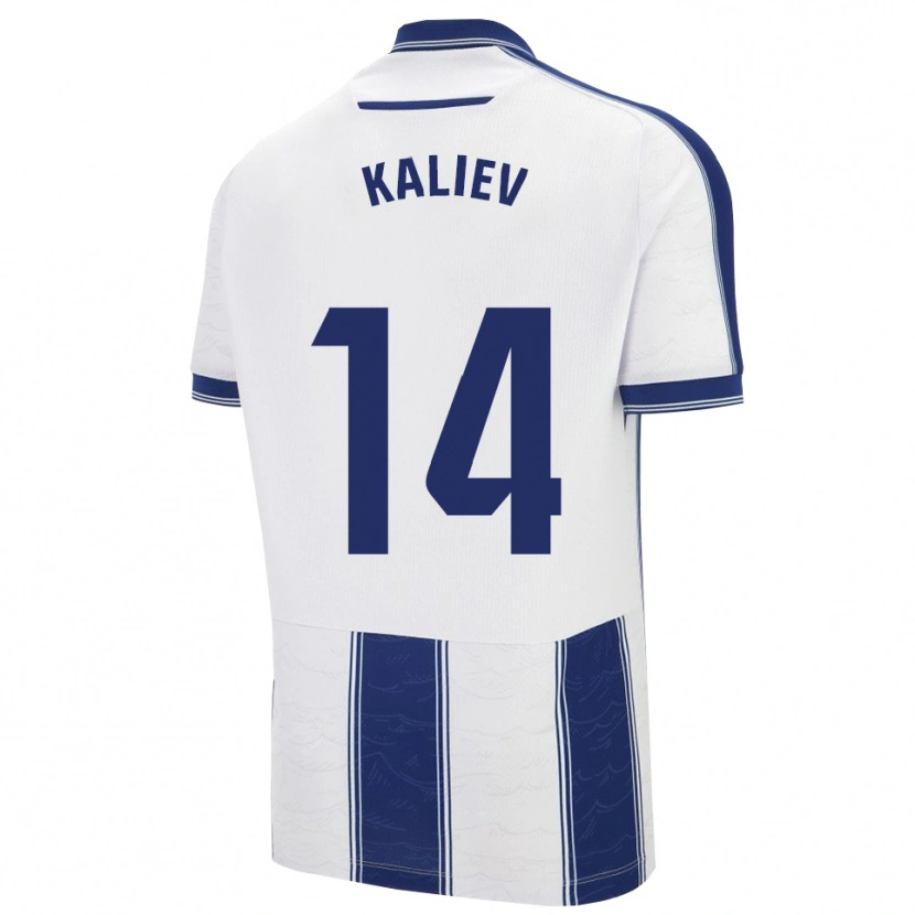 Danxen Hombre Camiseta Shyngys Kaliev #14 Azul Marino Blanco 2ª Equipación 2025/26 La Camisa