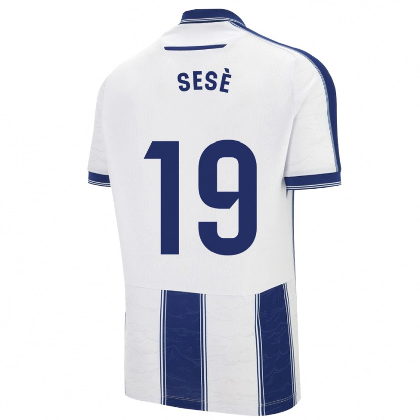 Danxen Hombre Camiseta Mario Sesè #19 Azul Marino Blanco 2ª Equipación 2025/26 La Camisa