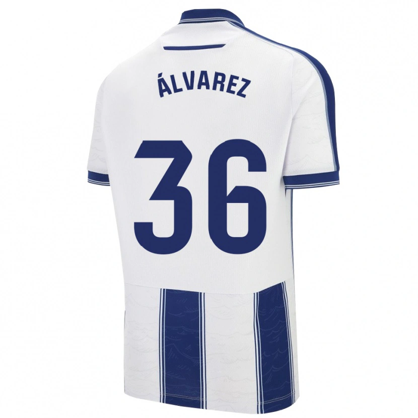 Danxen Hombre Camiseta Anna Álvarez #36 Azul Marino Blanco 2ª Equipación 2025/26 La Camisa
