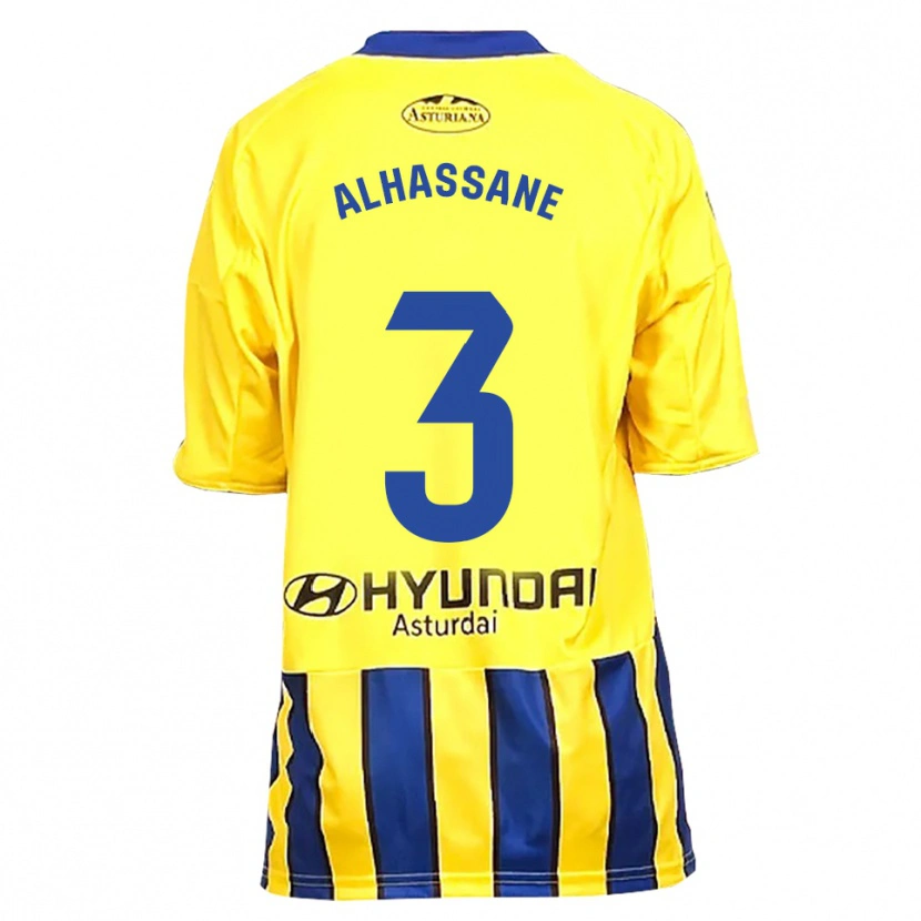 Danxen Hombre Camiseta Rahim Alhassane #3 Amarillo Azul 2ª Equipación 2025/26 La Camisa