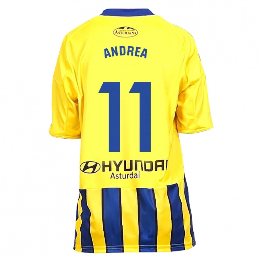 Danxen Hombre Camiseta Andrea Sordo Gutierrez #11 Amarillo Azul 2ª Equipación 2025/26 La Camisa