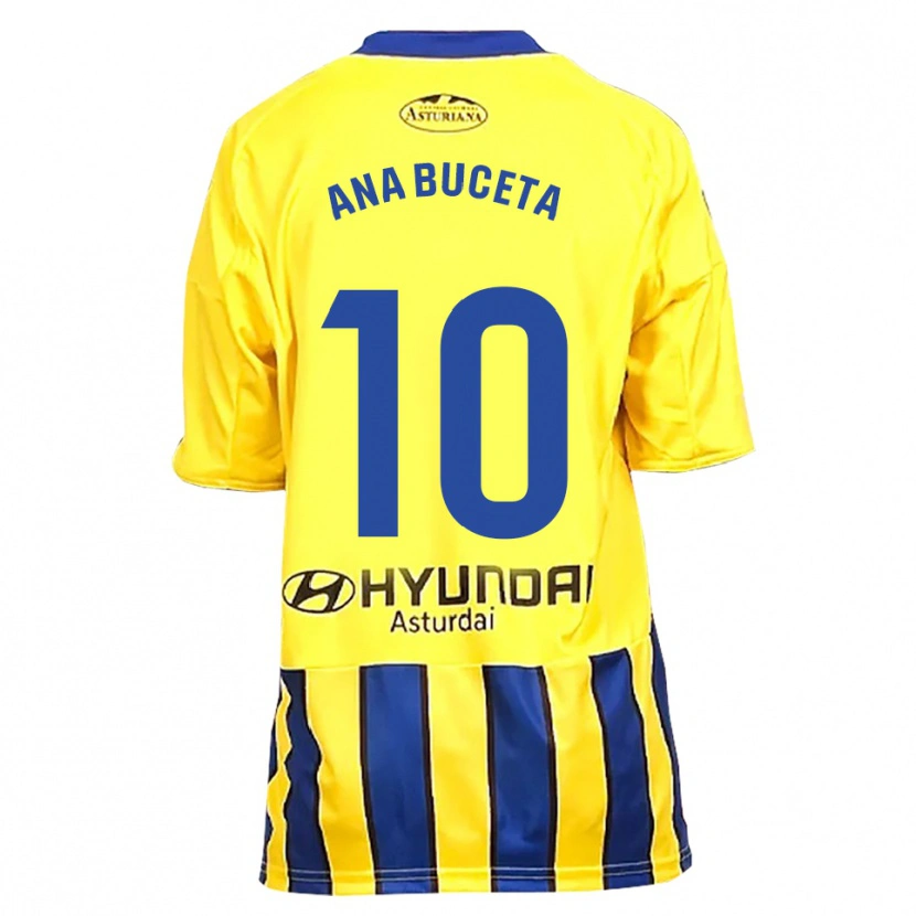 Danxen Hombre Camiseta Ana Buceta #10 Amarillo Azul 2ª Equipación 2025/26 La Camisa