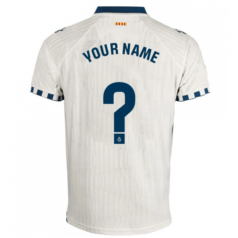 Danxen Hombre Camiseta Su Nombre #0 Blanco Azul 2ª Equipación 2025/26 La Camisa