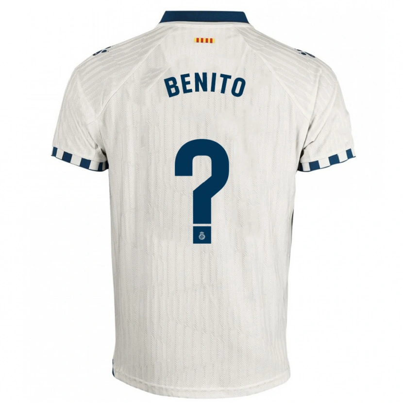 Danxen Hombre Camiseta Adrià Benito #0 Blanco Azul 2ª Equipación 2025/26 La Camisa