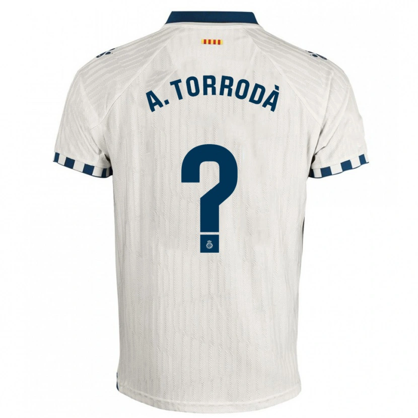 Danxen Hombre Camiseta Anna Torrodà Ricard #0 Blanco Azul 2ª Equipación 2025/26 La Camisa