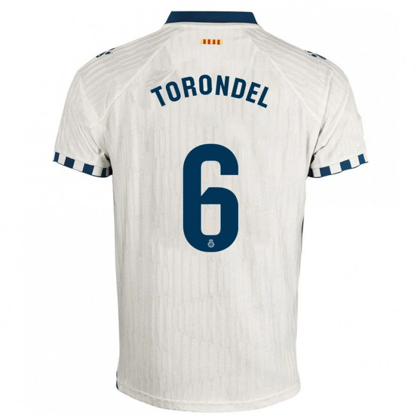 Danxen Hombre Camiseta Hugo Torondel #6 Blanco Azul 2ª Equipación 2025/26 La Camisa