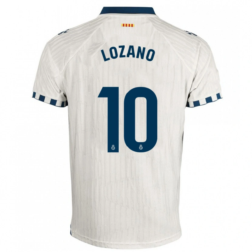 Danxen Hombre Camiseta Pol Lozano #10 Blanco Azul 2ª Equipación 2025/26 La Camisa