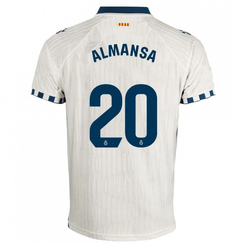 Danxen Hombre Camiseta Alex Almansa #20 Blanco Azul 2ª Equipación 2025/26 La Camisa