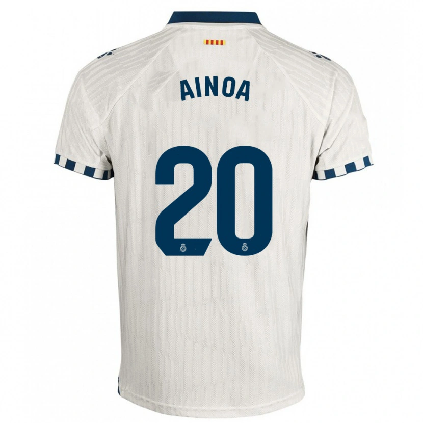 Danxen Hombre Camiseta Ainoa Campo Franco #20 Blanco Azul 2ª Equipación 2025/26 La Camisa