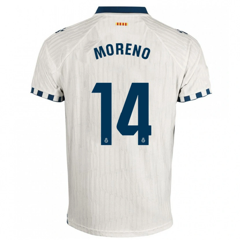 Danxen Hombre Camiseta Jan Moreno #14 Blanco Azul 2ª Equipación 2025/26 La Camisa