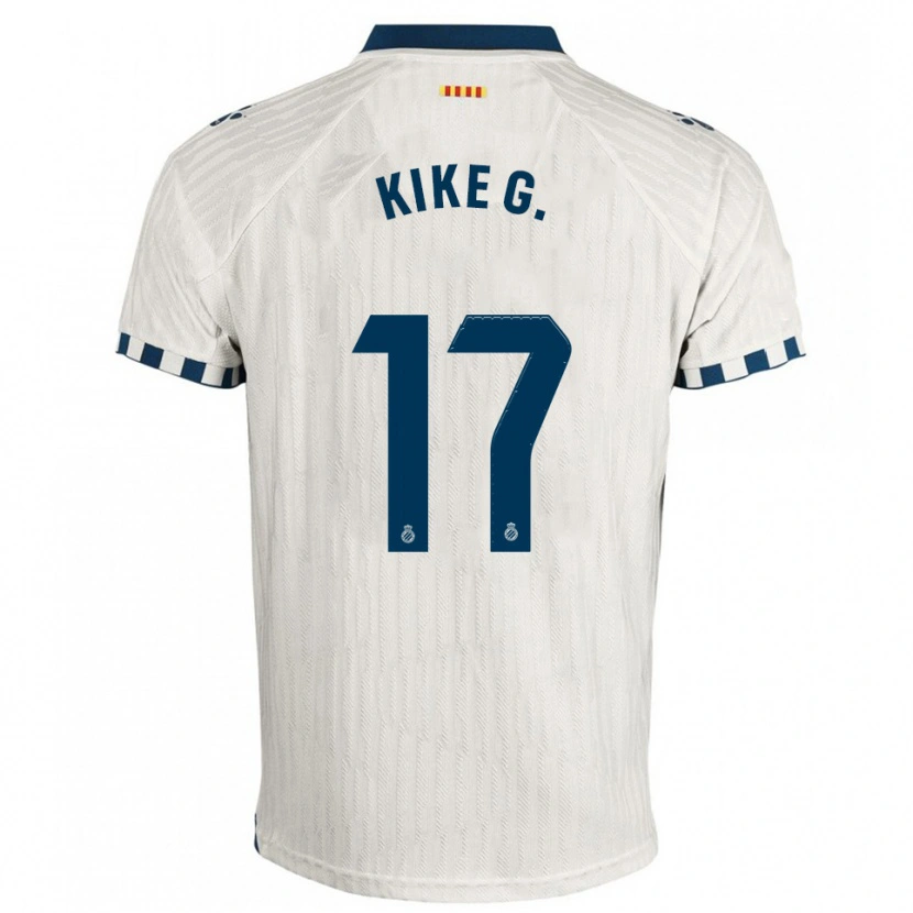 Danxen Hombre Camiseta Kike García #17 Blanco Azul 2ª Equipación 2025/26 La Camisa