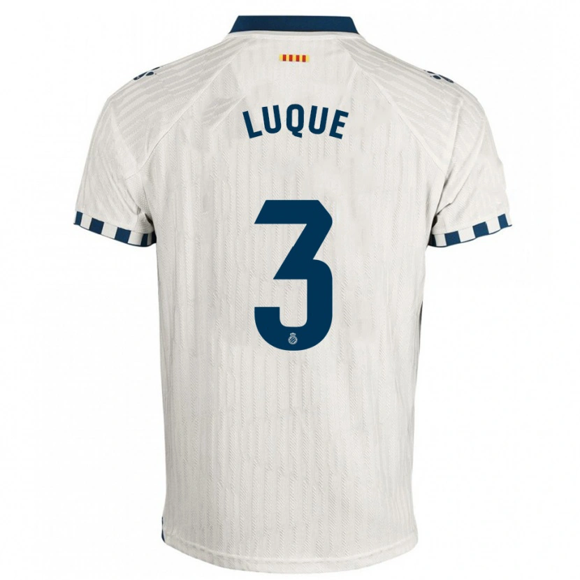 Danxen Hombre Camiseta Gerard Luque #3 Blanco Azul 2ª Equipación 2025/26 La Camisa