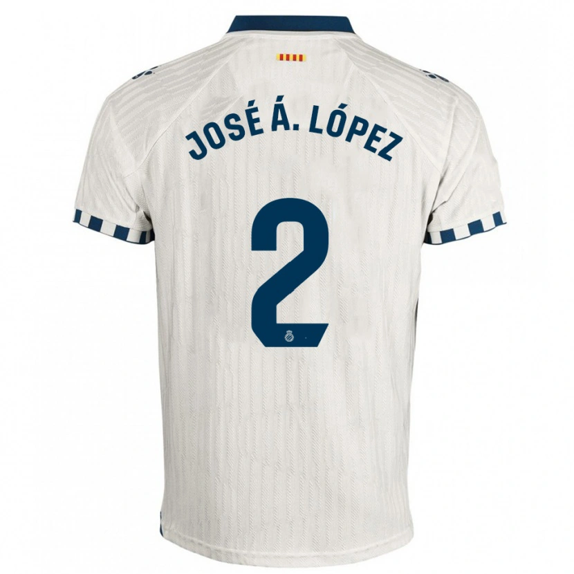 Danxen Hombre Camiseta José Ángel López #2 Blanco Azul 2ª Equipación 2025/26 La Camisa