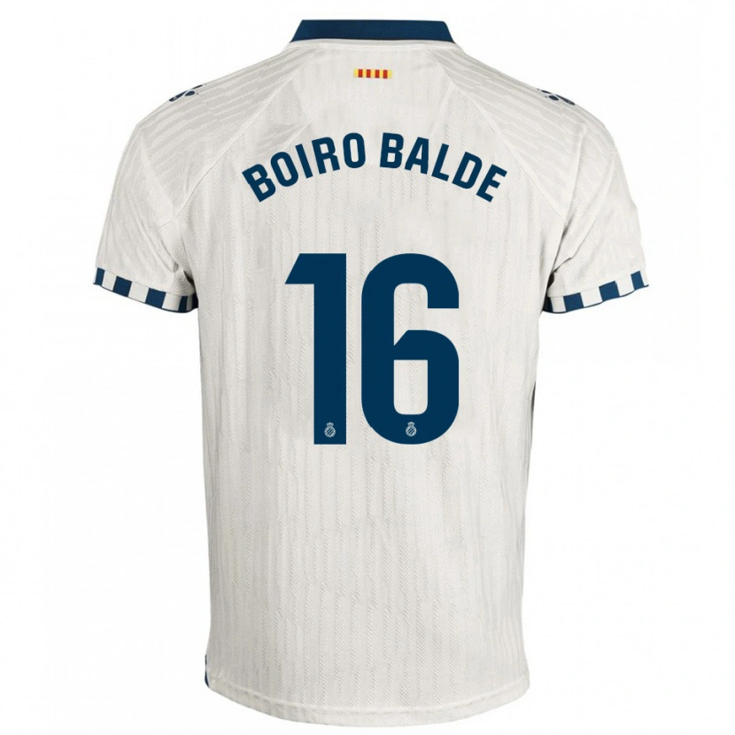 Danxen Hombre Camiseta Issa Boiro Balde #16 Blanco Azul 2ª Equipación 2025/26 La Camisa