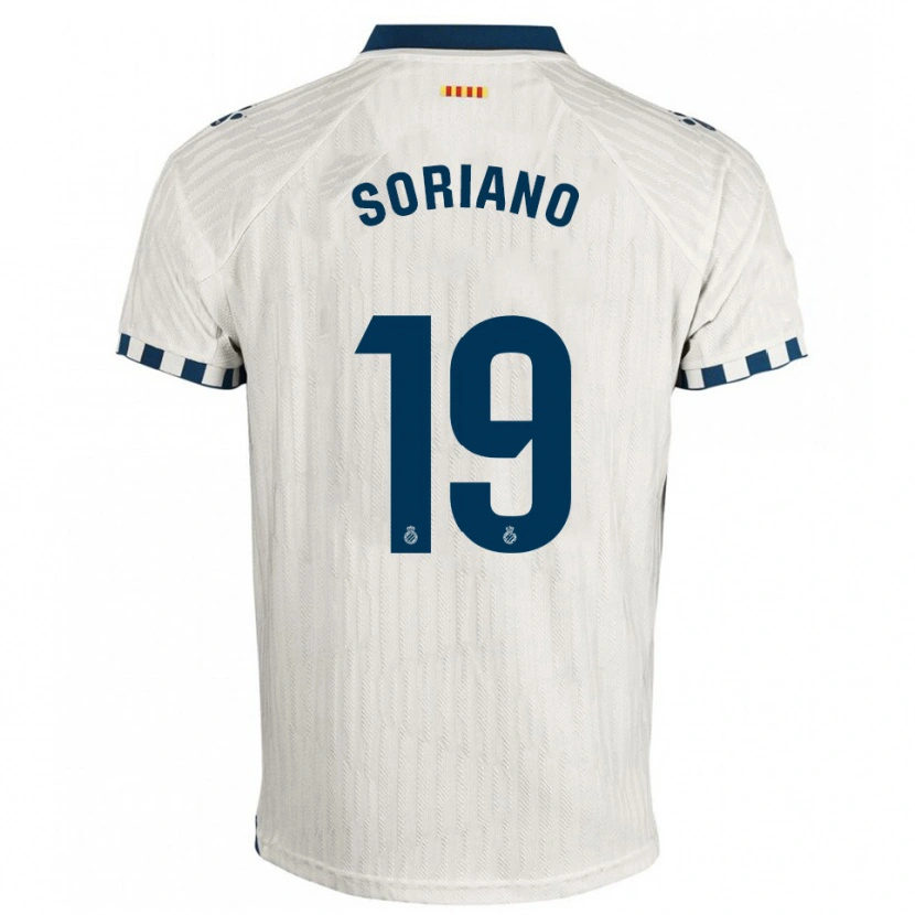 Danxen Hombre Camiseta Aarón Soriano #19 Blanco Azul 2ª Equipación 2025/26 La Camisa