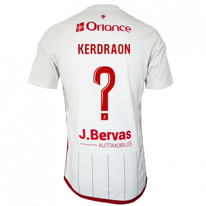 Danxen Hombre Camiseta Jade Kerdraon #0 Blanco Rojo 2ª Equipación 2025/26 La Camisa