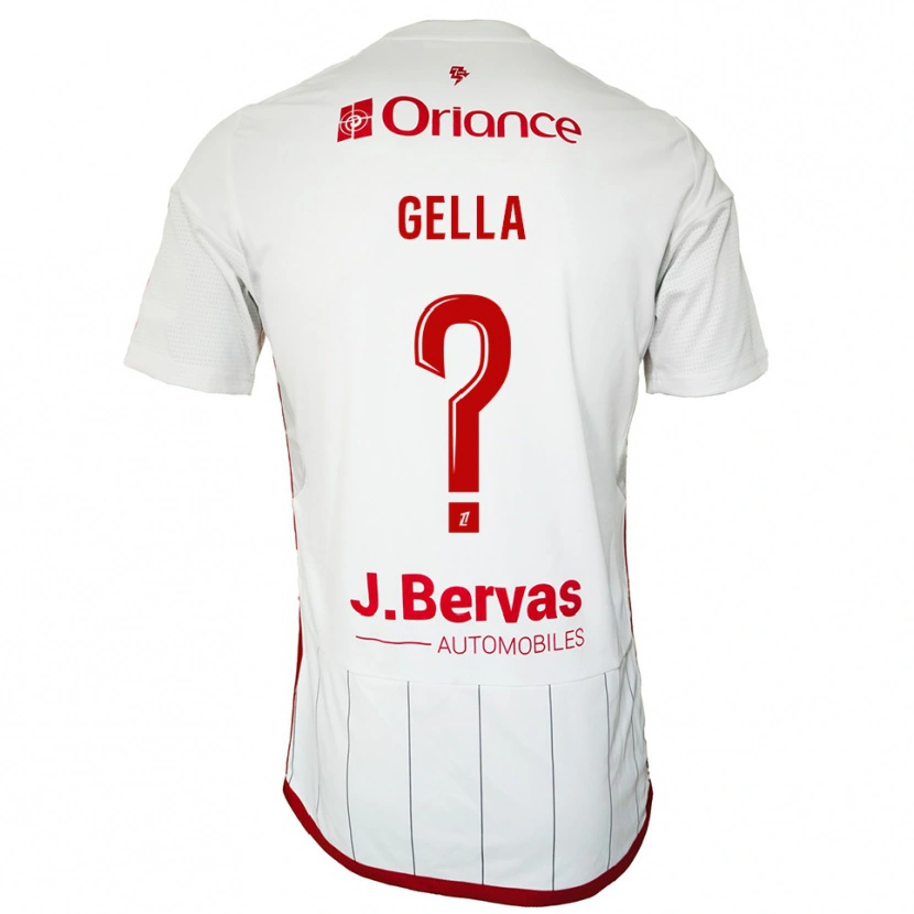 Danxen Hombre Camiseta Evaelle Gella #0 Blanco Rojo 2ª Equipación 2025/26 La Camisa