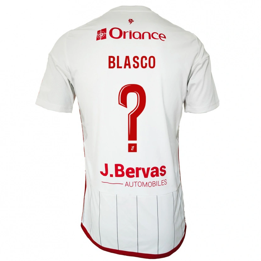 Danxen Hombre Camiseta Luna Blasco #0 Blanco Rojo 2ª Equipación 2025/26 La Camisa