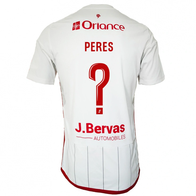 Danxen Hombre Camiseta Lilou Peres #0 Blanco Rojo 2ª Equipación 2025/26 La Camisa