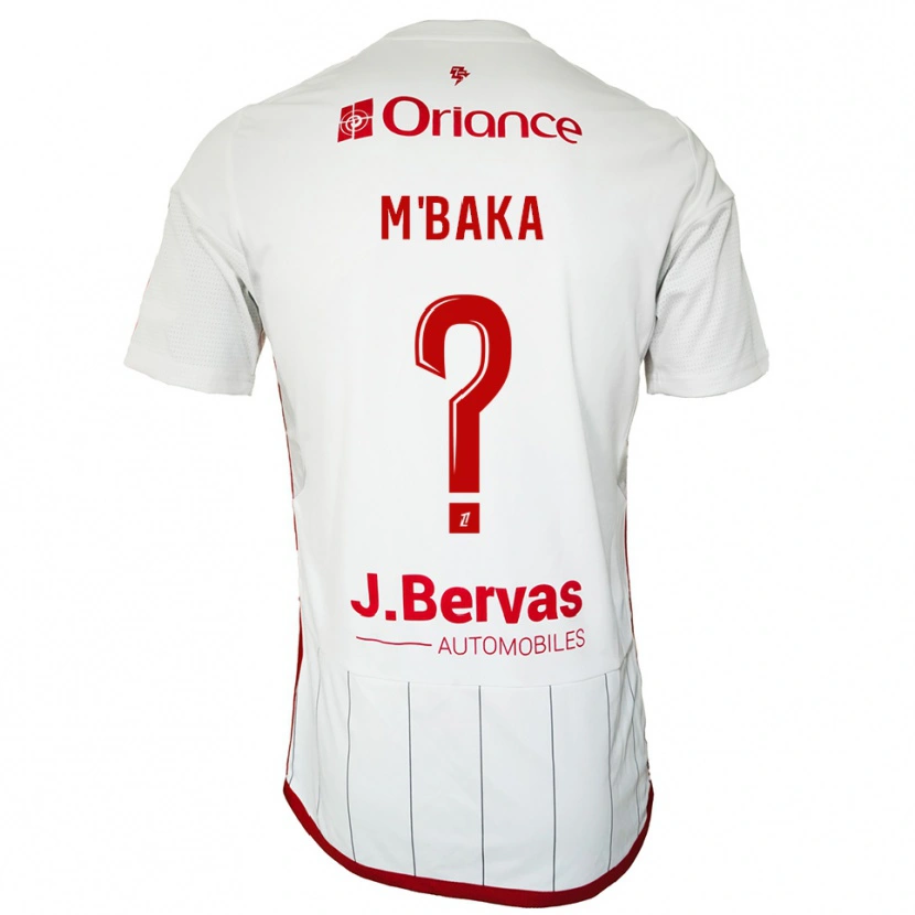 Danxen Hombre Camiseta Sacha M'baka #0 Blanco Rojo 2ª Equipación 2025/26 La Camisa