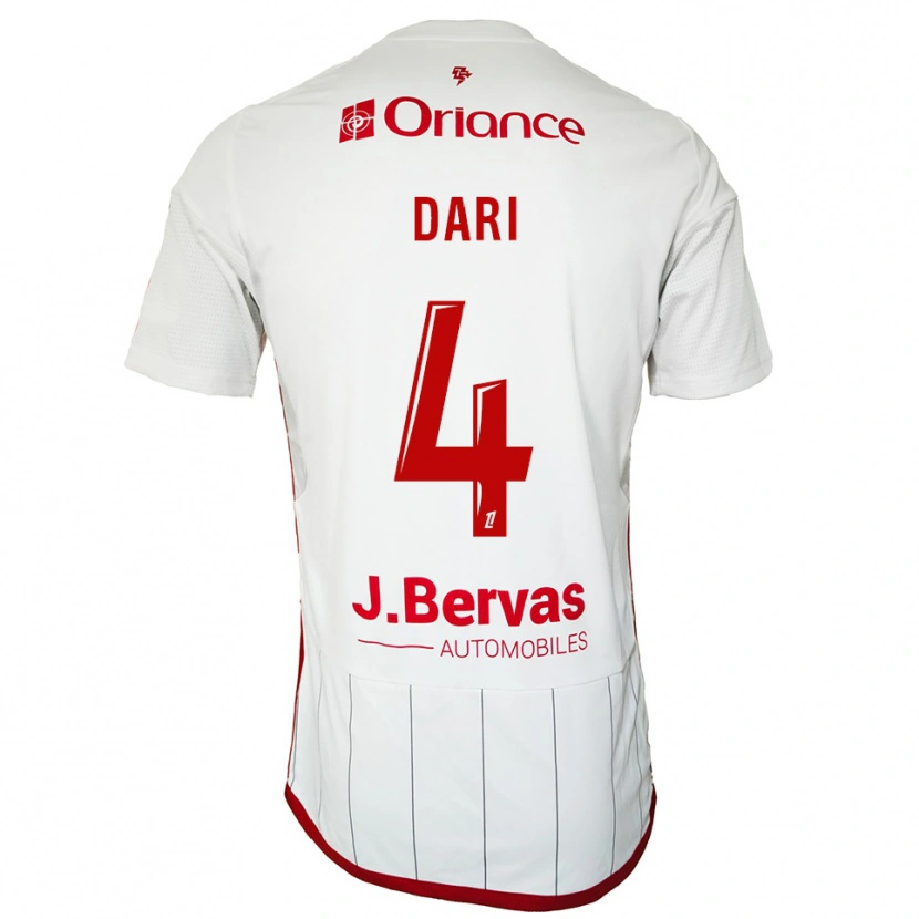 Danxen Hombre Camiseta Achraf Dari #4 Blanco Rojo 2ª Equipación 2025/26 La Camisa