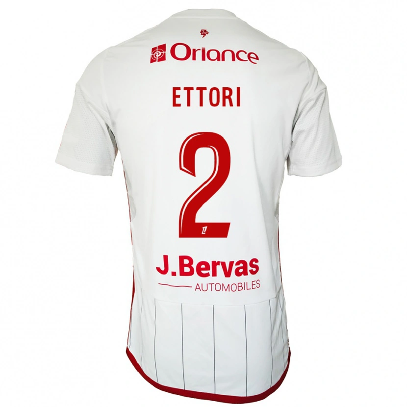 Danxen Hombre Camiseta Ilan Ettori #2 Blanco Rojo 2ª Equipación 2025/26 La Camisa