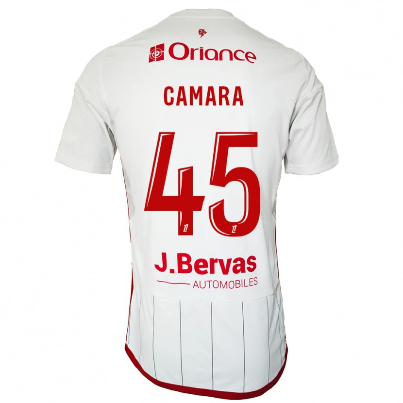 Danxen Hombre Camiseta Mahdi Camara #45 Blanco Rojo 2ª Equipación 2025/26 La Camisa
