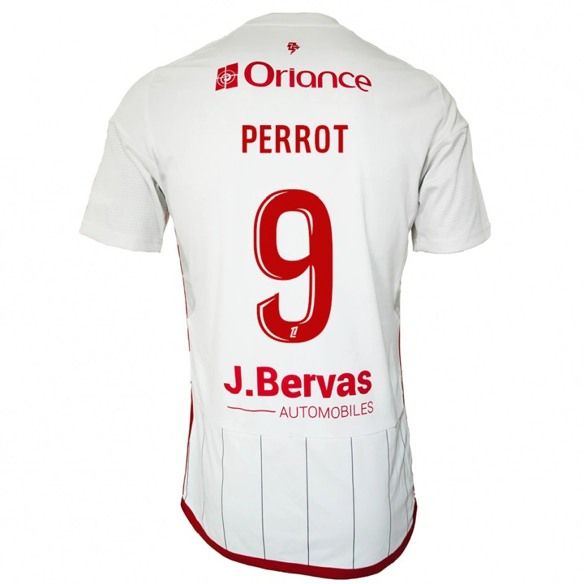 Danxen Hombre Camiseta Maël Perrot #9 Blanco Rojo 2ª Equipación 2025/26 La Camisa