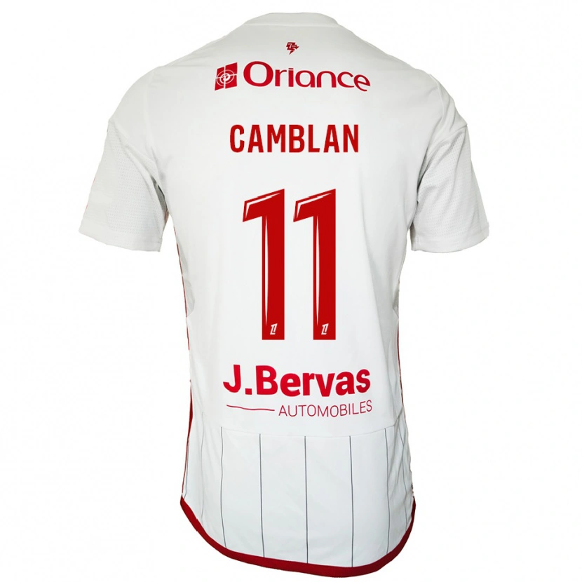 Danxen Hombre Camiseta Axel Camblan #11 Blanco Rojo 2ª Equipación 2025/26 La Camisa