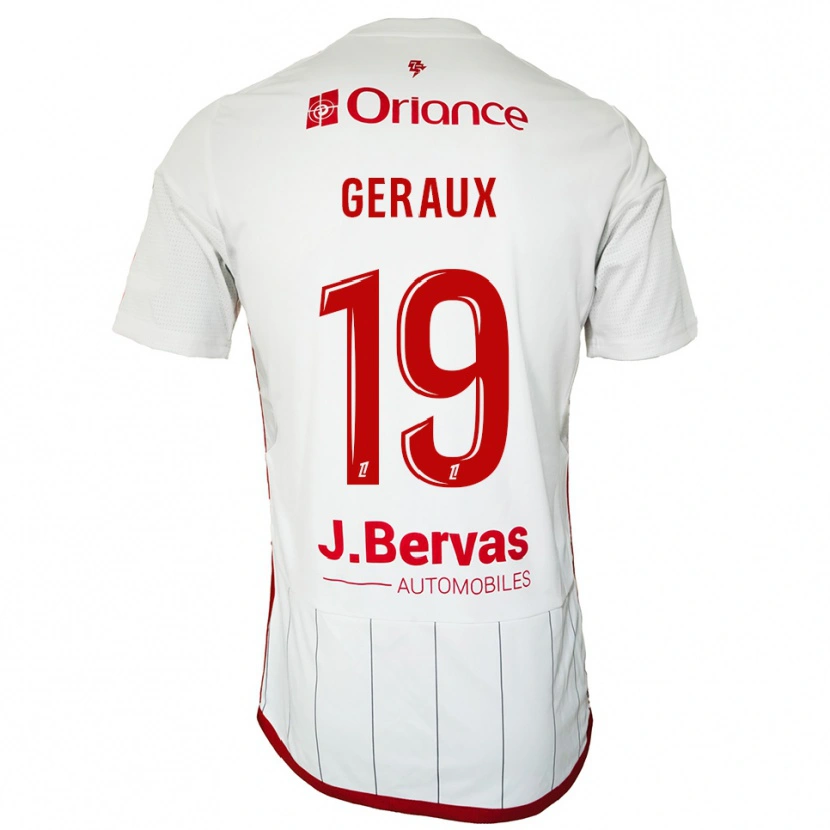 Danxen Hombre Camiseta Noan Geraux #19 Blanco Rojo 2ª Equipación 2025/26 La Camisa