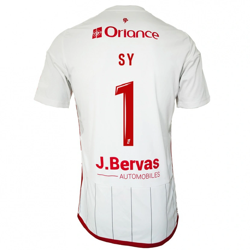 Danxen Hombre Camiseta Seydou Sy #1 Blanco Rojo 2ª Equipación 2025/26 La Camisa