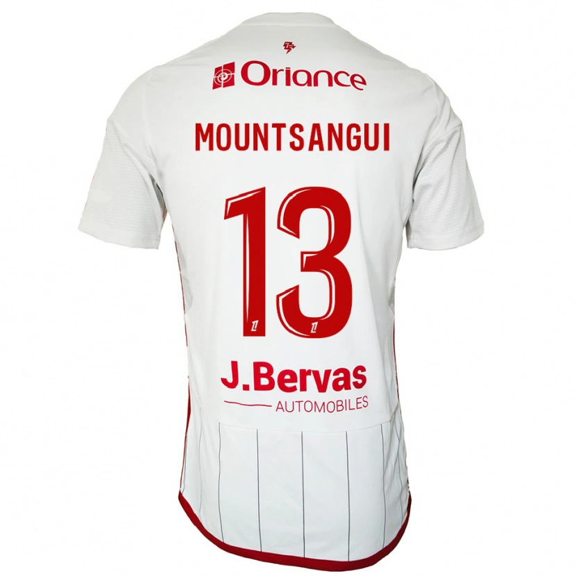 Danxen Hombre Camiseta Warren Mountsangui #13 Blanco Rojo 2ª Equipación 2025/26 La Camisa